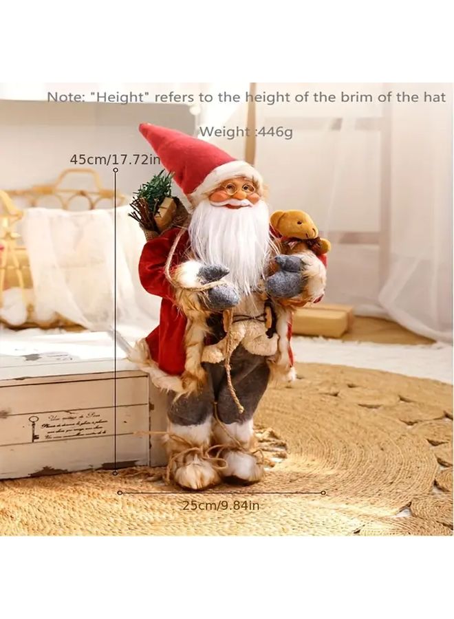 Red A Model 23 62inch Santa Claus Doll Movable Arms Sitting Base Christmas Decor - Image 4